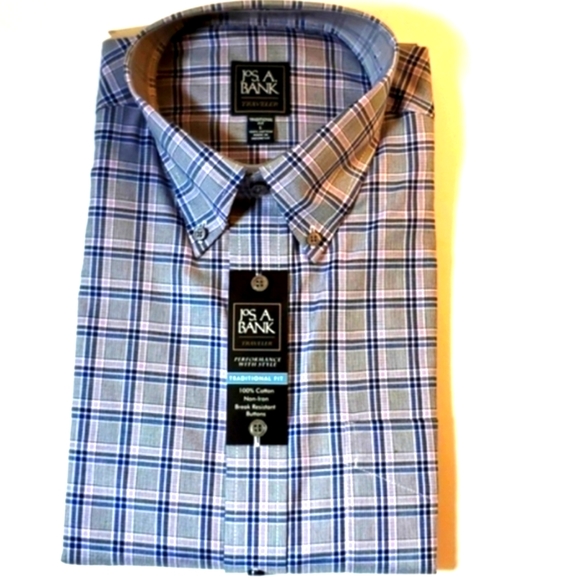Jos. A. Bank Other - Jos. A Bank L TRADITIONAL FIT BLUE&PURPLE PLAID LONGSLEEVE BUTTONDWN DRESS SHIRT